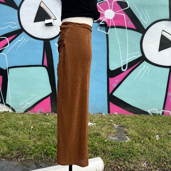 Lovers and Friends Brown Helena Maxi High Slit Skirt Size M - Picture 4 of 7